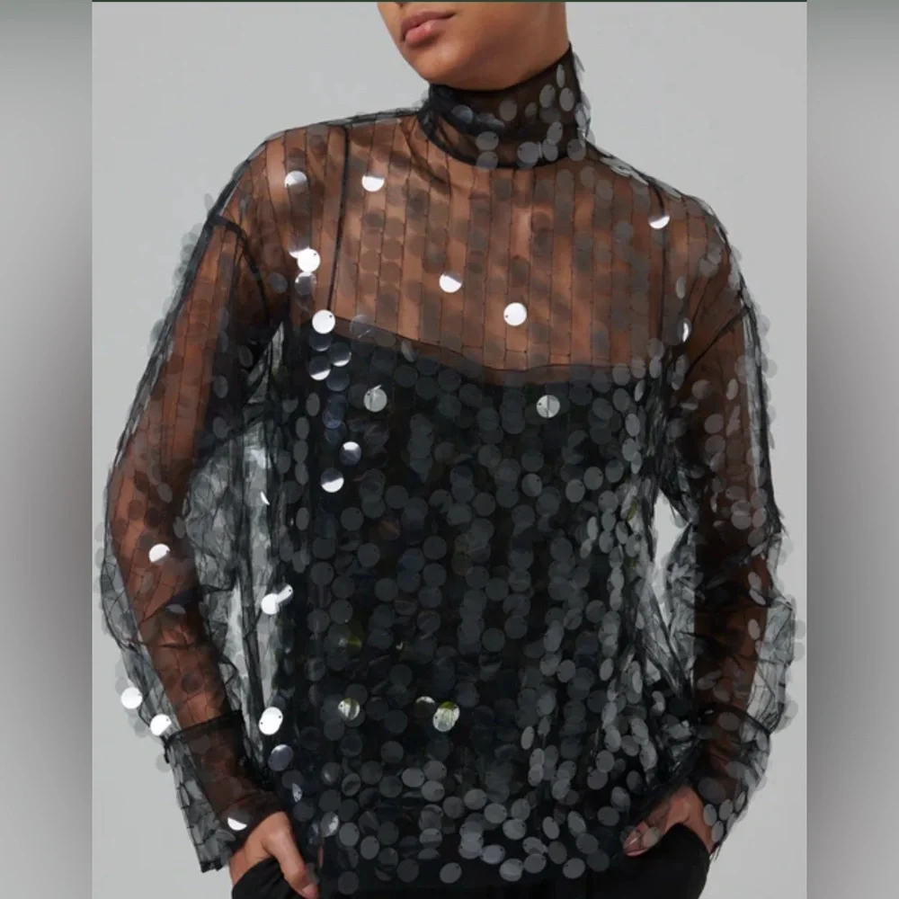 NWT 16Arlington Olall Paillettes Turtleneck Top - Picture 10 of 10